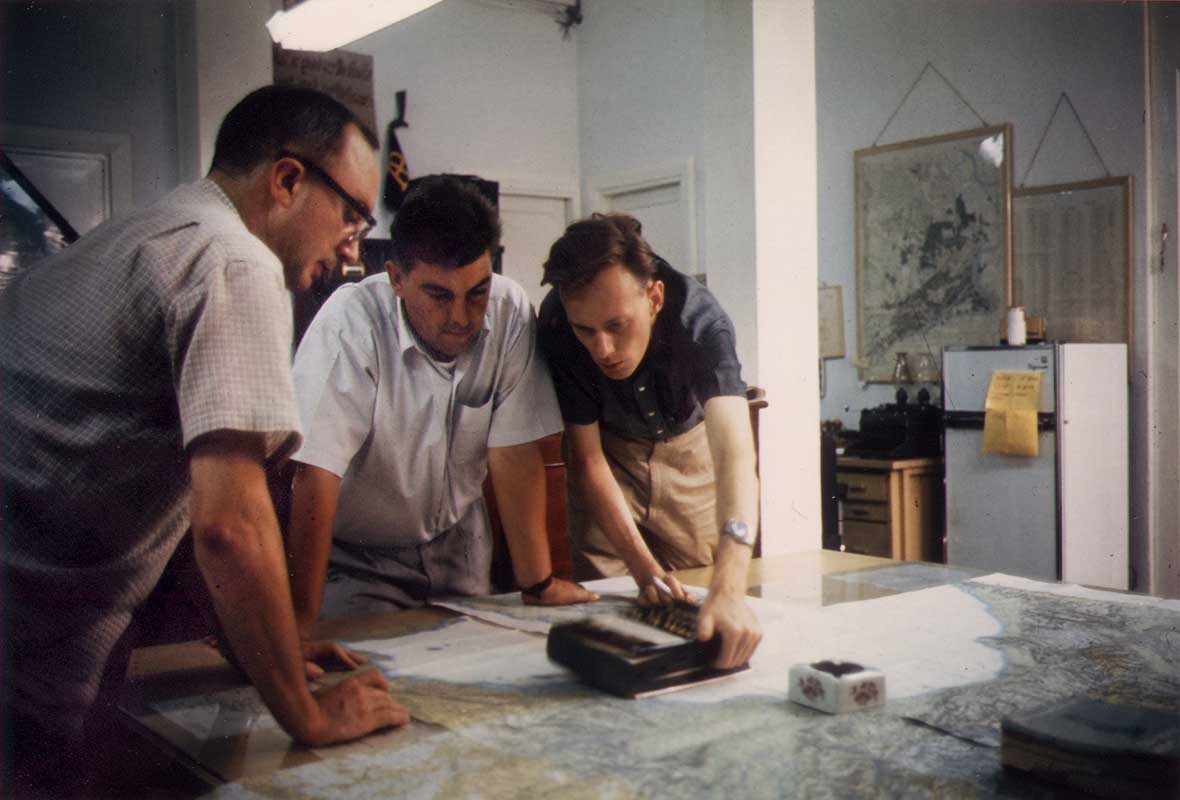 AP Saigon Bureau (left to right: Ed White, Faas, Browne)