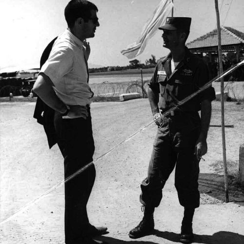Halberstam checks in with U.S. soldier, Vietnam, 1963