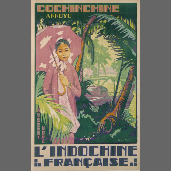 1950’s Vietnam travel poster, L'Indochine Francaise Tonkin Cochinchine Arroyo