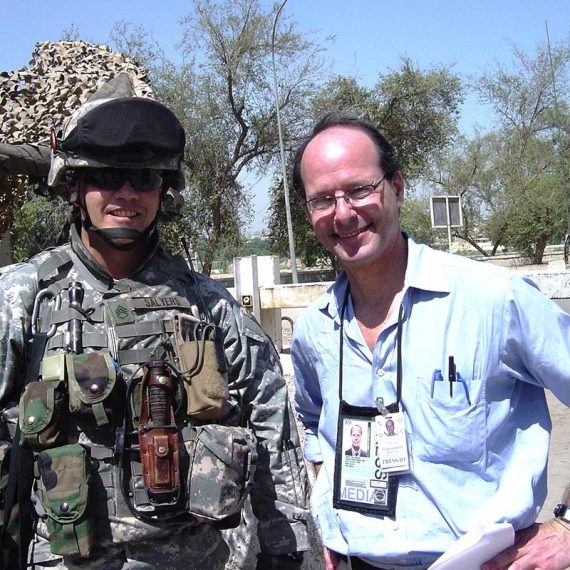 Thomas D. Herman with U.S. soldier on location Baghdad