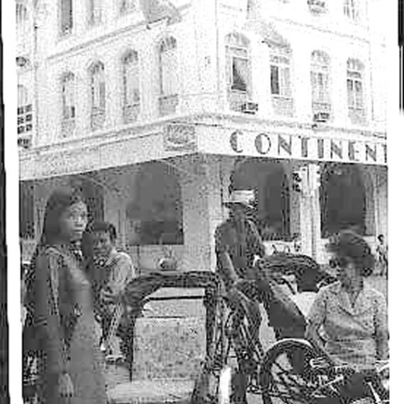 Cyclo in front of Continental Palace Hotel, Saigon