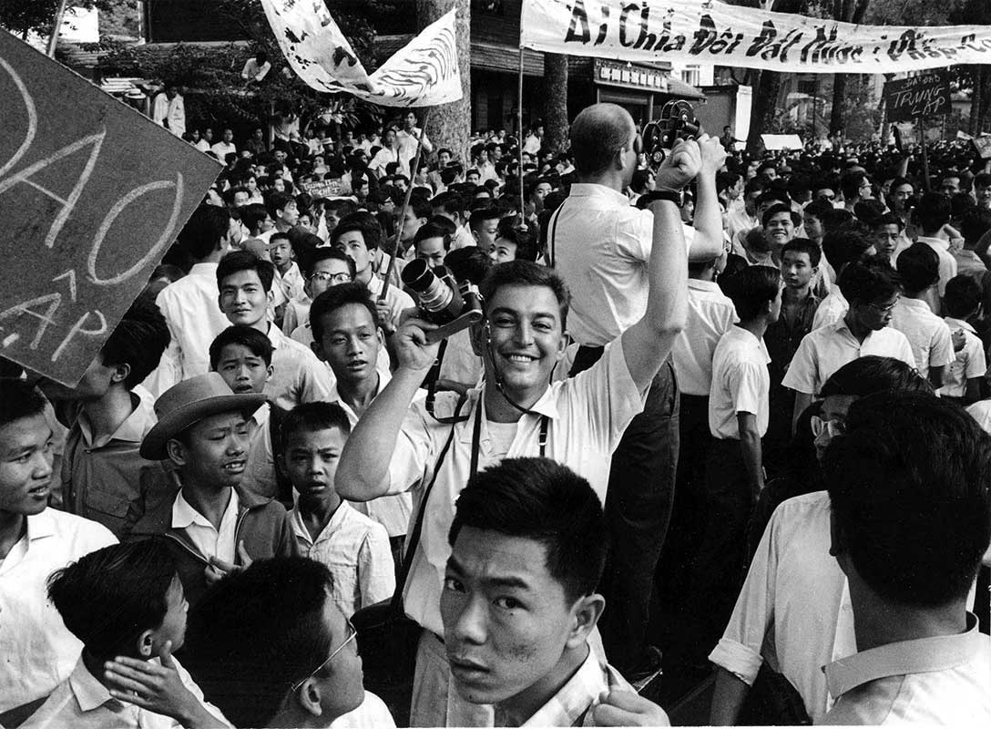 Faas covering student demonstration, Saigon – circa 1965