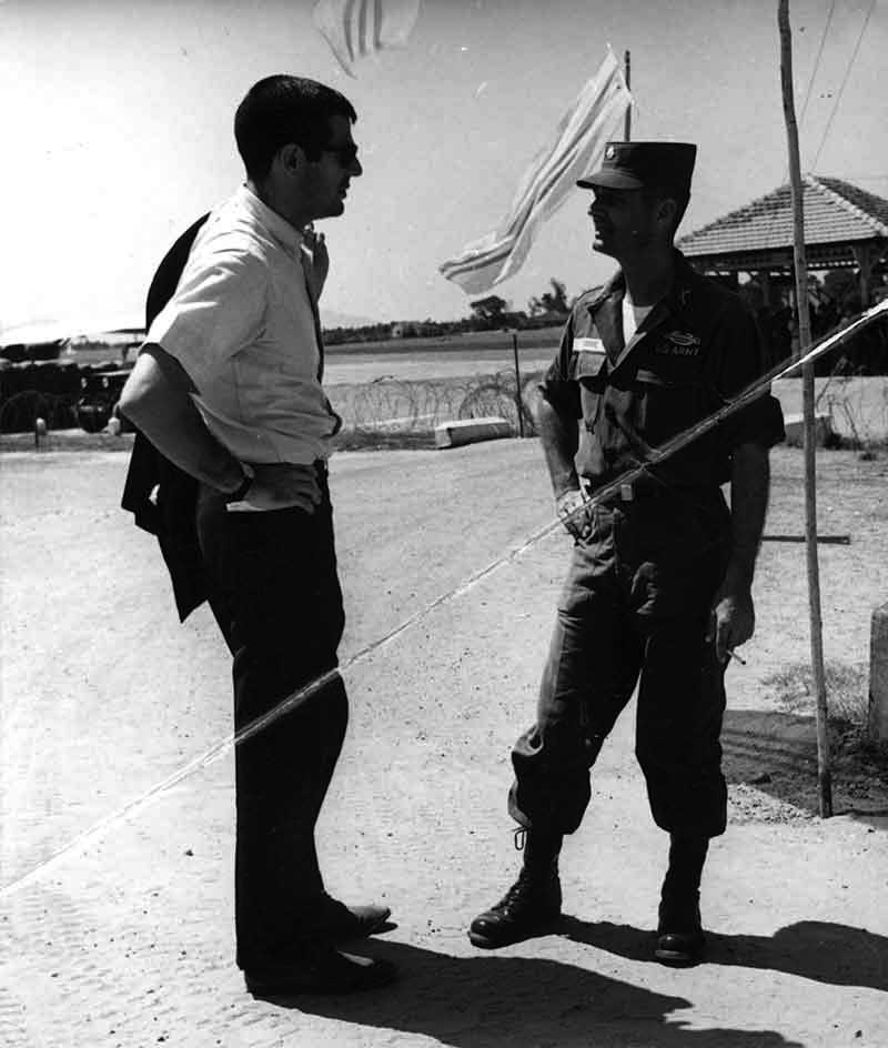 Halberstam checks in with U.S. soldier, Vietnam, 1963