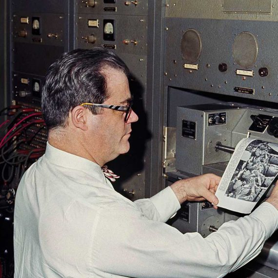 Model 6000 photo transmitter used to send photographs, 1967